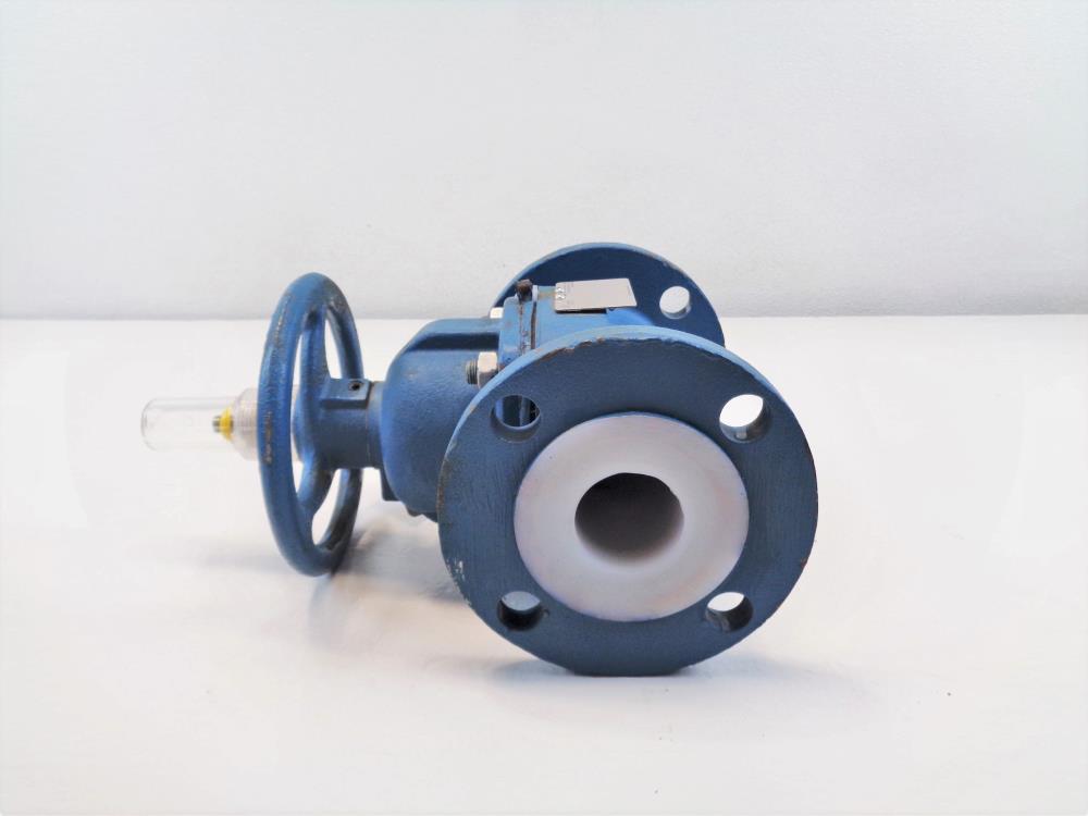 ITT Dia-Flo 2" 150# ETFE Lined Cast Iron Diaphragm Valve 2-2529-TM-903